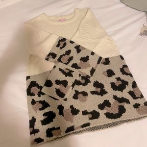 Color block Leopard Sweater